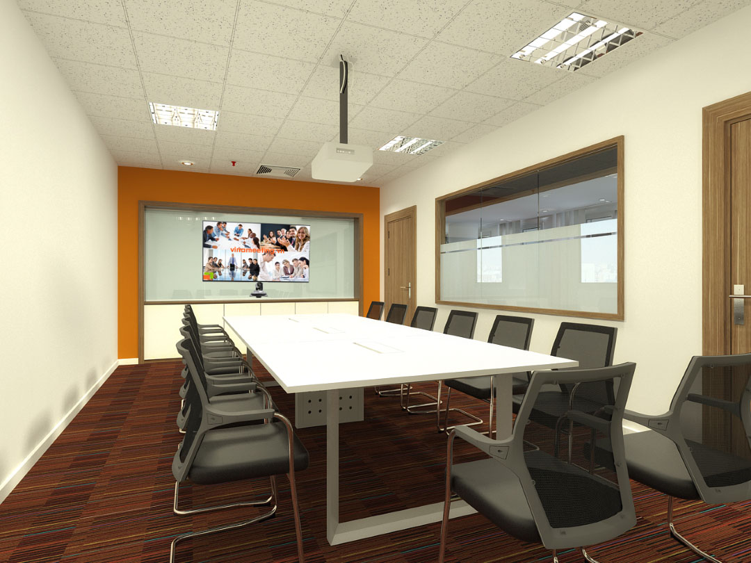 Các thiết bị trong một phòng họp trực tuyến