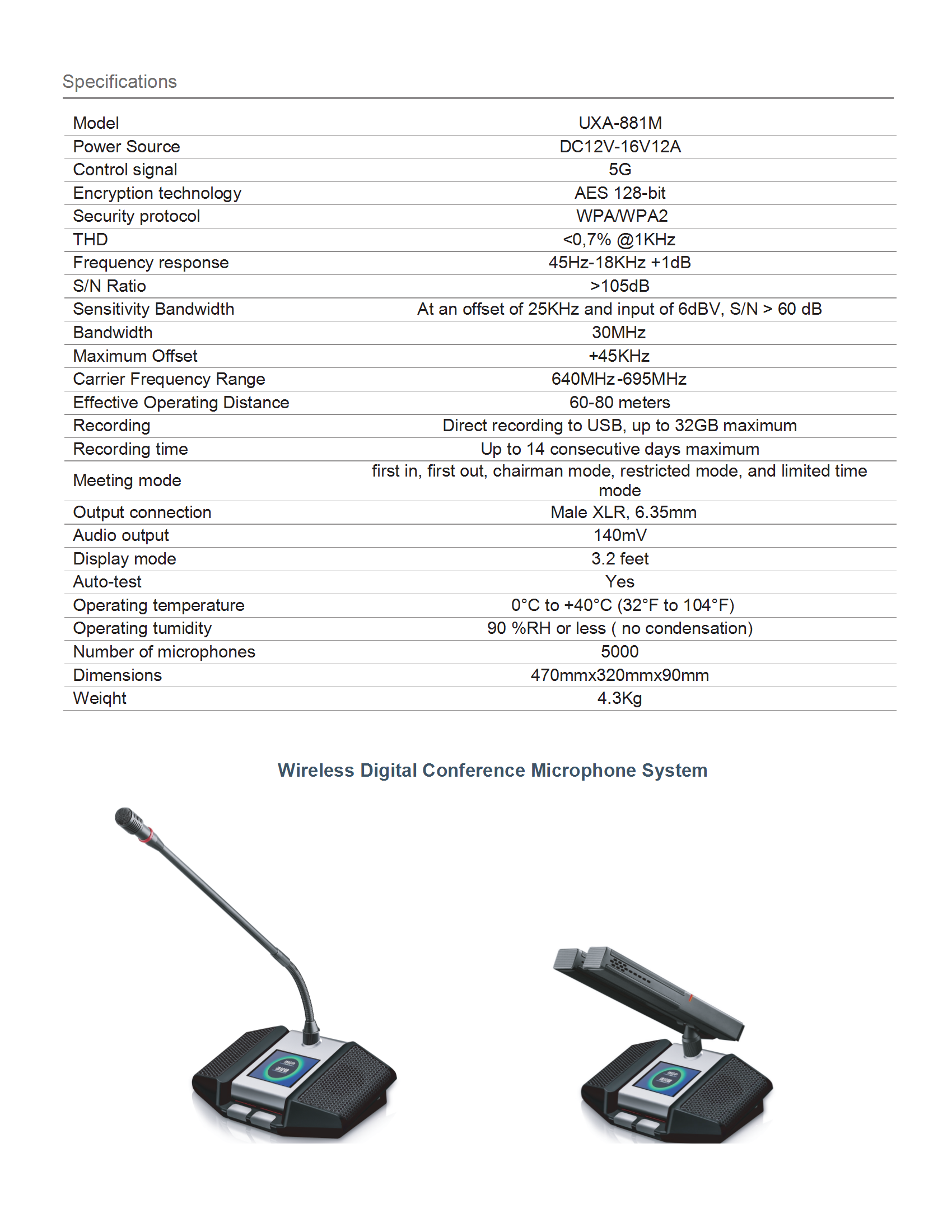 Bộ micro hội thảo kh&ocirc;ng d&acirc;y 5G UXA-881